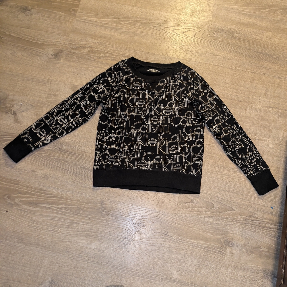 Calvin Klein Black and Gray Sweater